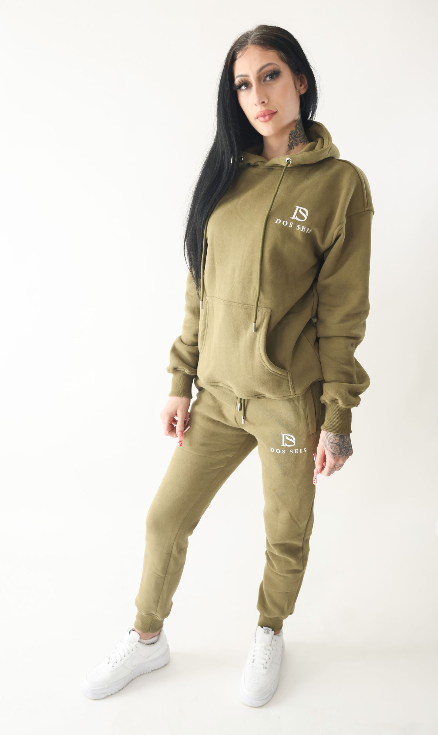 OLIVE GREEN LOGO HOODIE/JOGGERS (Full Set)