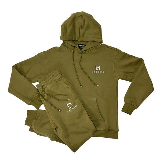 OLIVE GREEN LOGO HOODIE/JOGGERS (Full Set)